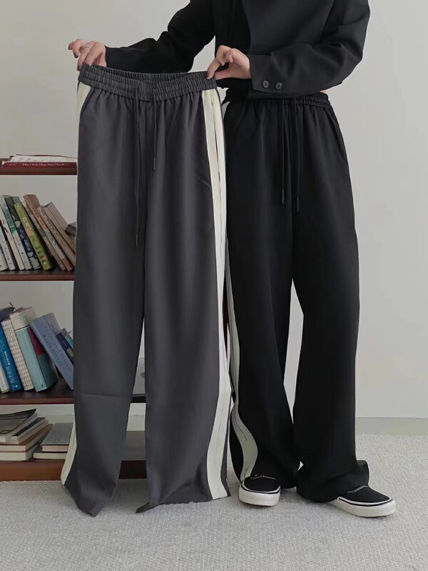 New in early autumn!【T-PLATFORM】Personalized color matching design elastic waist casual pants T2879AB# CQW