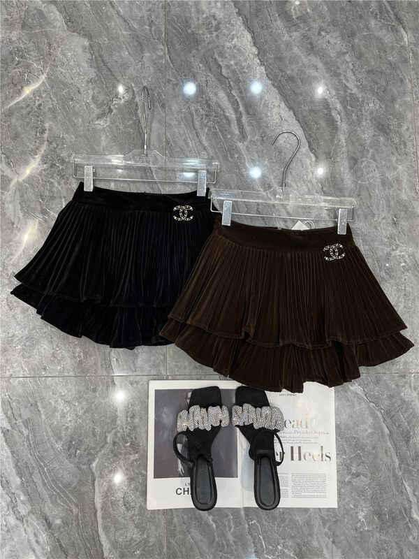 New in autumn!【LINNA】Slim and versatile velvet skirt (without brooch) 90142# JJ
