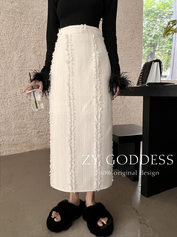 [ZY] Xiaoxiangfeng mustache must have high waist and rear slits to show thin and long skirts (all-match main popular style) 28103