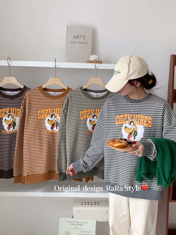 New in winter!【RARA】Casual striped printed sweater 79307# LSL