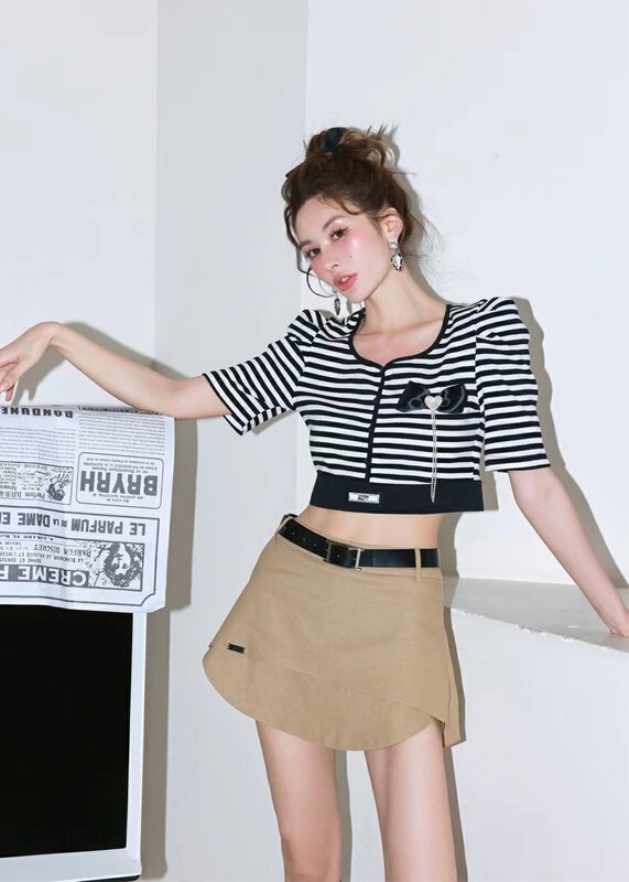 New in early autumn! [LINNA] Simple and thin solid color skirt (with belt) 7053# JJ