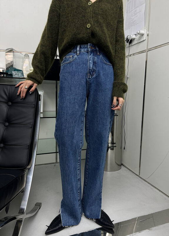 New in autumn!【T-PLATFORM】Korean casual straight jeans V8728# CQW