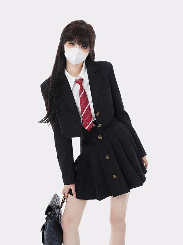 Autumn is new! [L.L STUDIO] College style retro suit + high waist skirt suit 78099# PCZ