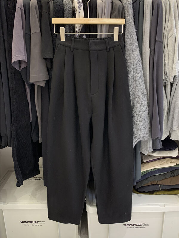 New in autumn!【SANBARA】Comfortable and versatile composite velvet wide-leg casual pants 8351# LSW
