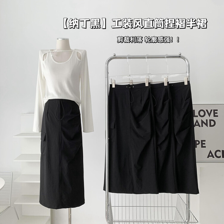 【KAKAJIA】Tooling pocket slit skirt 2752# OZQ