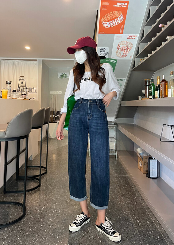 New in early autumn! [Enxier] Semi-elastic waist and thin all-match Korean jeans K3111# FHX