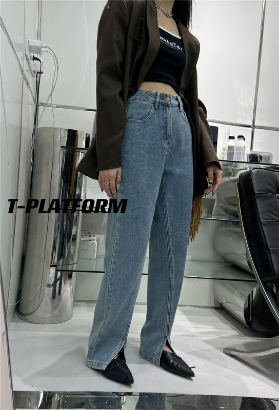 New in autumn!【T-PLATFORM】Korean casual all-match jeans V8732# CQW