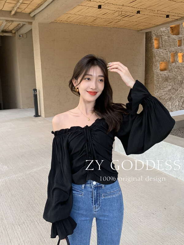 [ZY] A variety of ways to wear fairy tie with ruffled chiffon shirt 18058# JHY