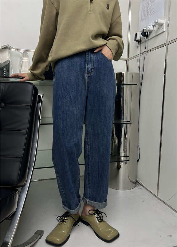 New in autumn! [T-PLATFORM] Simple and versatile harem slimming jeans V8803# CQW