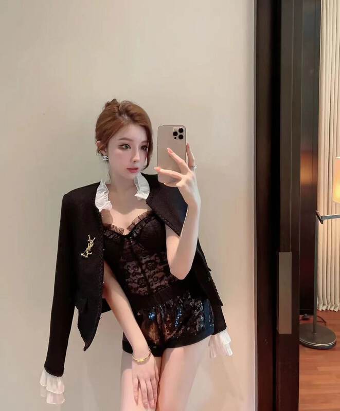Autumn models are new! [LINNA] Xiaoxiangfeng color matching all-match short coat (without brooch) 124764# JJ