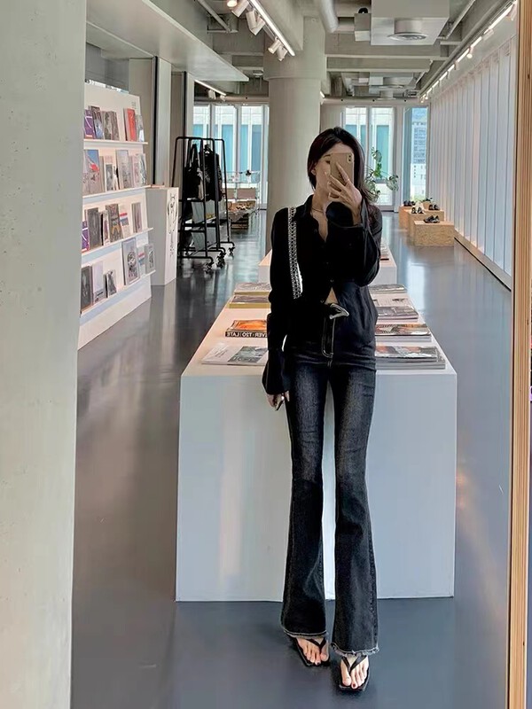 New in autumn!【KAKAJIA】Solid color all-match Korean jeans 2739# OZQ