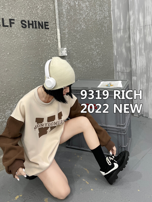 New in winter! [9319] Round neck and sleeves YY all-match fashion sweater 60012# L