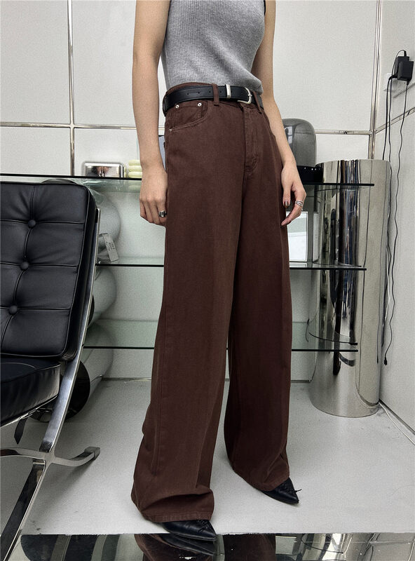 New in autumn!【T-PLATFORM】Korean texture loose casual jeans (with belt) V8888# CQW