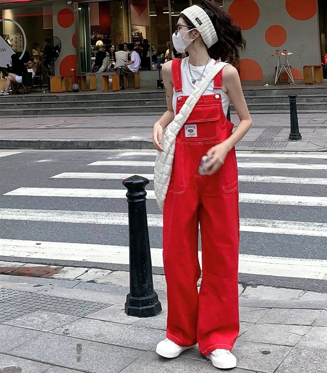 【L.L STUDIO】 American retro denim overalls 78138# PCZ