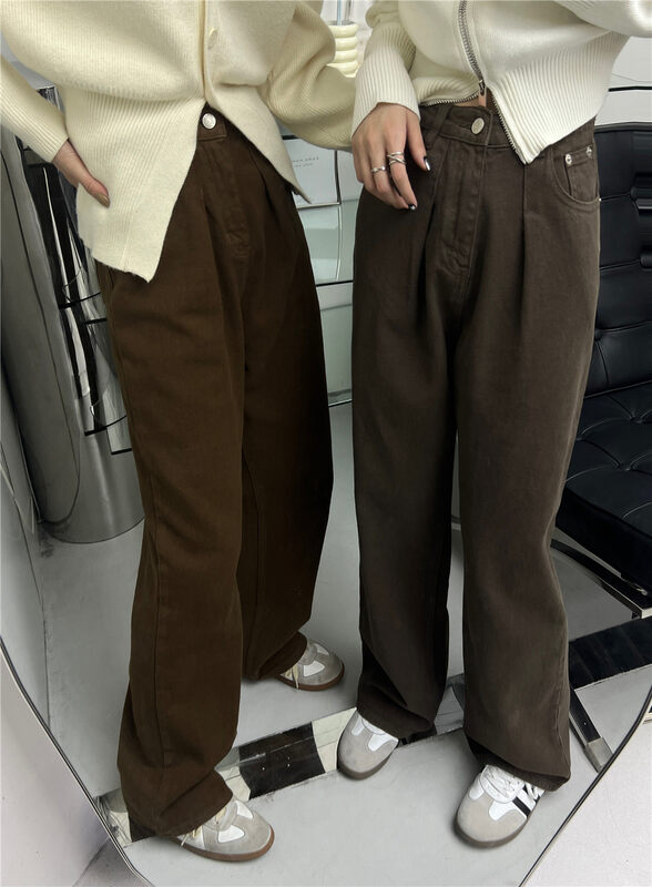 New in autumn!【T-PLATFORM】Korean all-match straight jeans YS1-8935# CQW