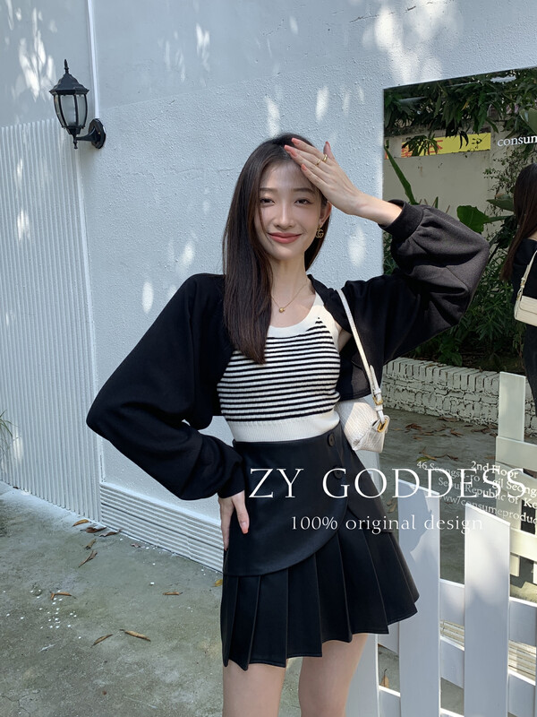 [ZY] Spice Girl Lantern Sleeve Shawl Vest Versatile Sweater ((must get mainstream popular style)) 18181# JHY