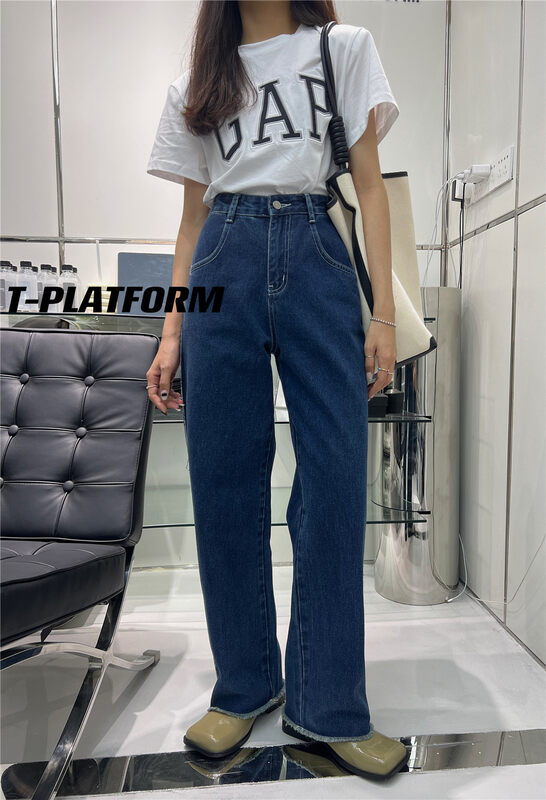 New in early autumn!【T-PLATFORM】Simple casual loose jeans 8779# CQW