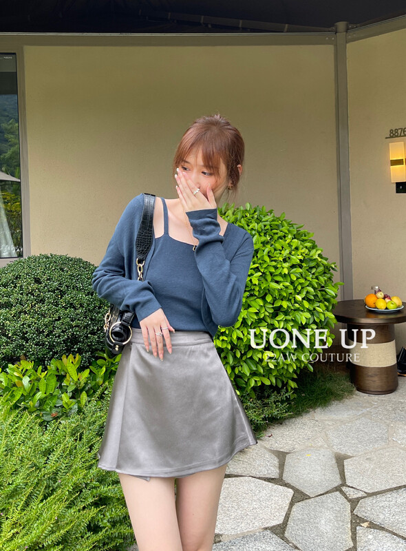 New in early autumn! [UONE] Simple shirt + camisole two-piece suit 17123# LSL