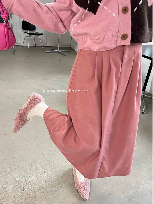【FEI MAO】New Mori High Waist Large Swing A-Line Loose Versatile Solid Color Belted Long Skirt (With Belt) Z-5416