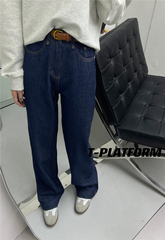 New in autumn!【T-PLATFORM】Simple wide-leg fashion slim jeans (with belt) V8725# CQW