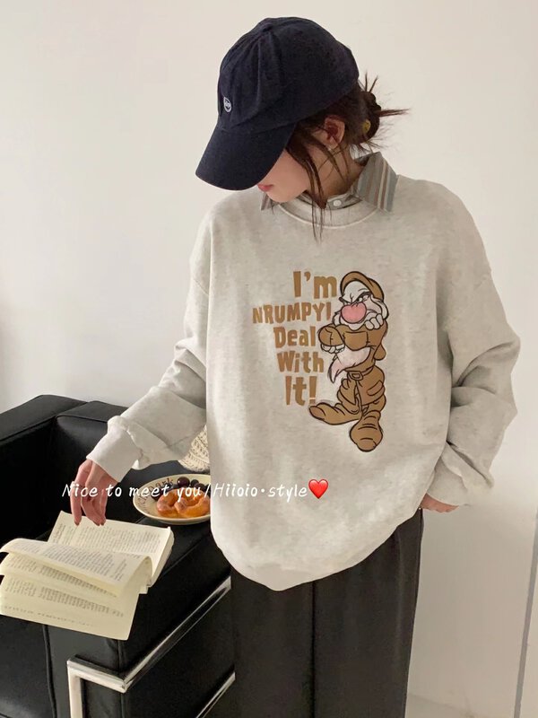 New in autumn! [RARA] cartoon print lazy retro sweater 87189# LSL
