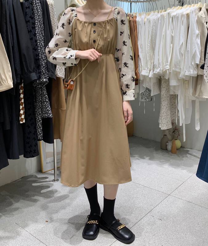 【UONE】Vintage temperament all-match stitching dress 97931# LSL