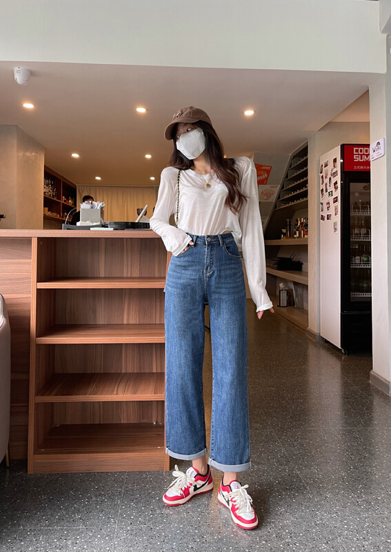 New in early autumn! [En Xier] Thin and versatile elastic boyfriend jeans K2835# FHX