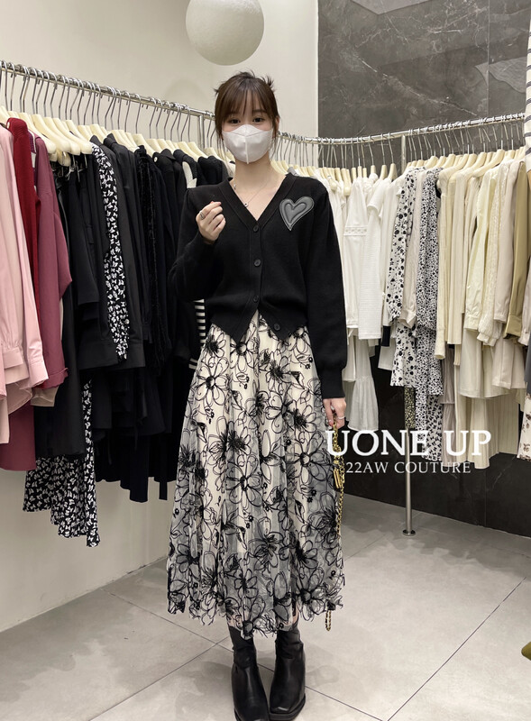 【UONE】French Vintage Embroidered Skirt 81850# LSL