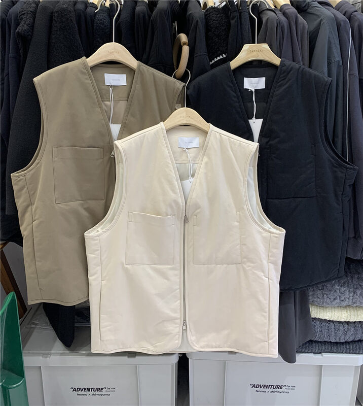 New in winter! [SANBARA] V-neck zipper comfortable vest S9820# LSW