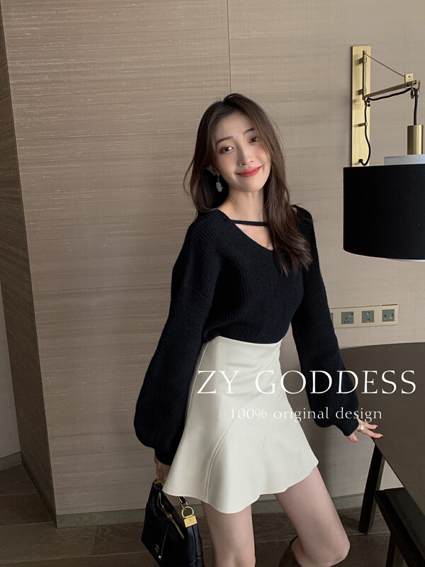 [ZY] Salt series pure desire back vest machine bow anti-pilling sweater sweater D06