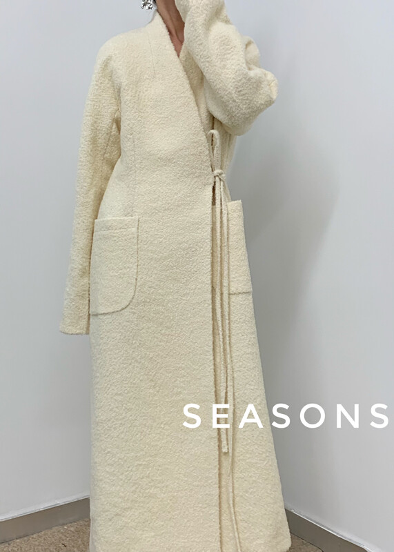New in early winter!【SEASONS】Furry and comfortable mid-length double-pocket wool coat (including 100% wool) 66200# XJ