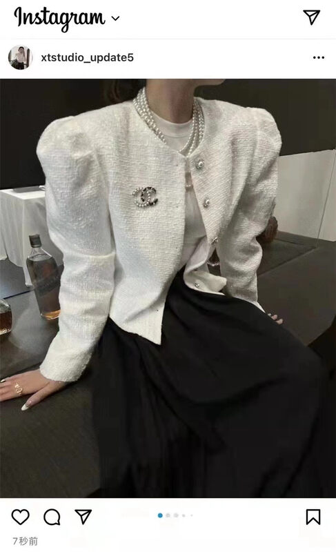 Autumn is new! [Yan Zhen] Puff sleeve small fragrance all-match short jacket (without brooch) 73552# PCZ