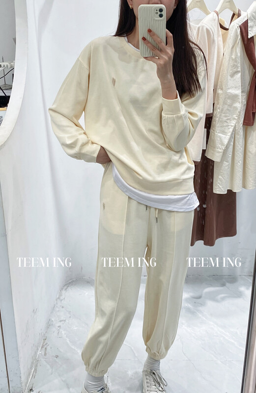 Original price 77.83! New in autumn! [TEEM ING] Embroidered Korean version all-match casual pants 22T080A# HJY