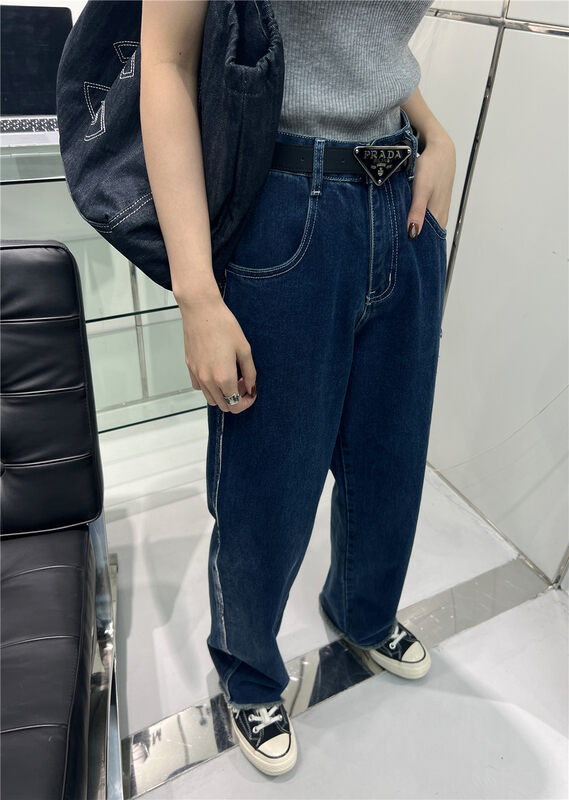New in autumn!【T-PLATFORM】Korean style loose and slim jeans (without belt) V8779# CQW