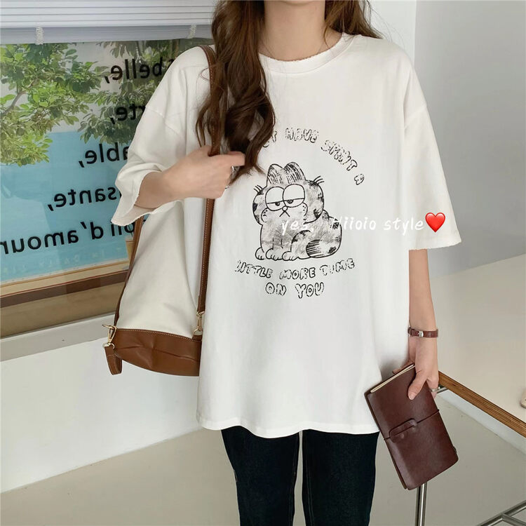New in autumn! [RARA] round neck all-match cartoon short-sleeved T-shirt 30220# LSL