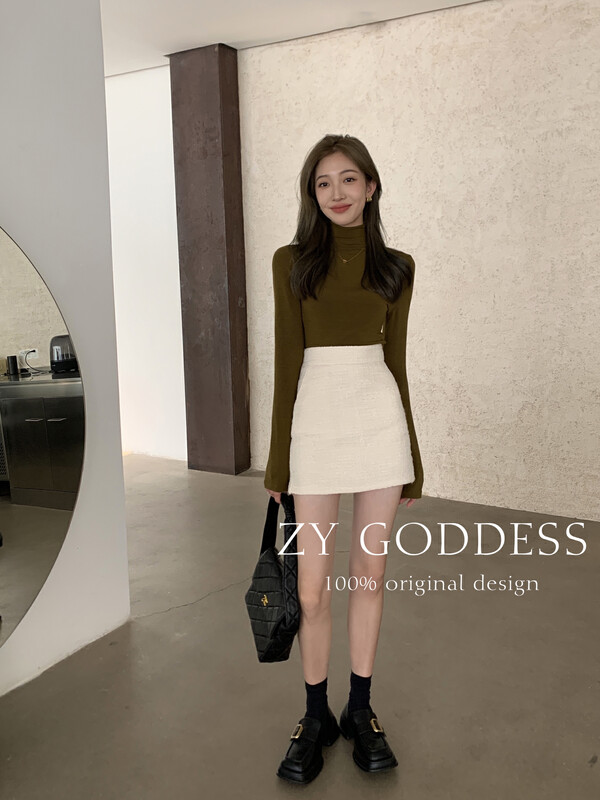 [ZY] Korean style Xiaoxiangfeng side slit high waist slimming skirt with hip skirt (super main popular style) 28137