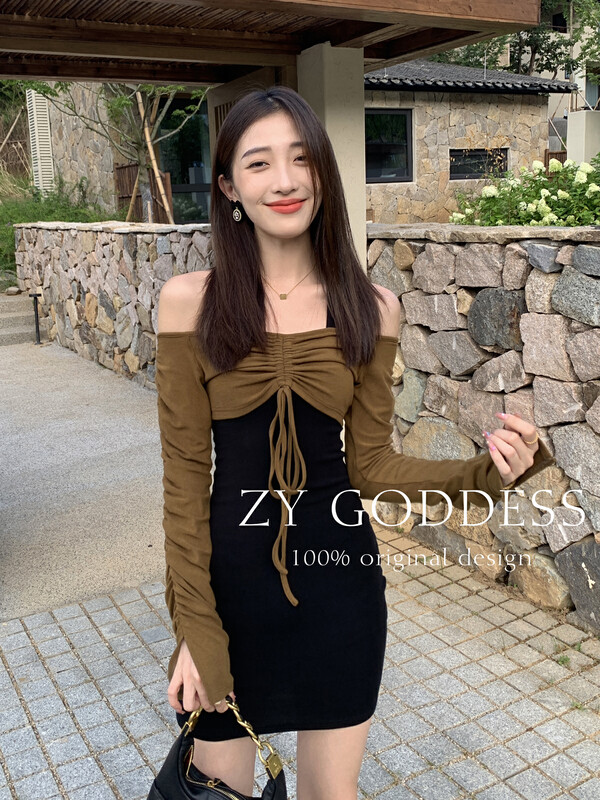 [ZY] Retro hot girl Bella style halter vest dress two-piece suit 18116