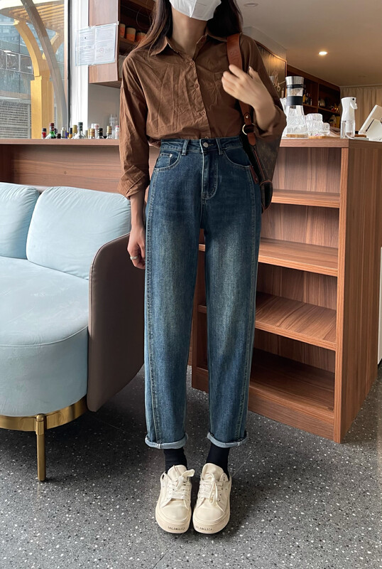 Autumn is new! [En Xier] Korean version of all-match thin and high elastic harem jeans K5181# FHX