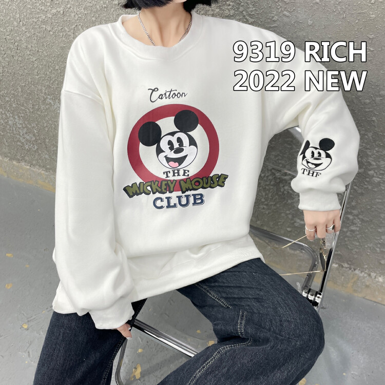 New in autumn! [9319] Round neck Mickey embroidery all-match sweater 60006# L