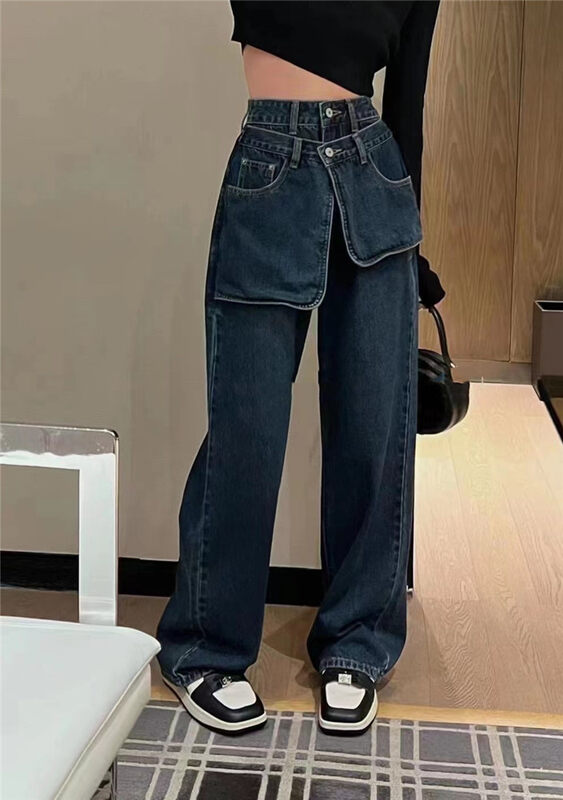 New in autumn! [Yan Zhen] Straight-leg jeans with a niche design 56332# PCZ