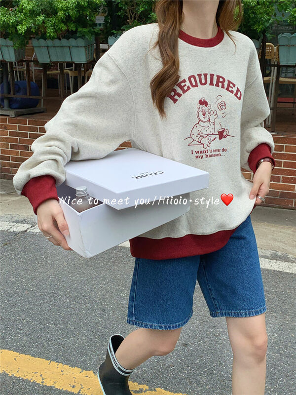 New in autumn! [RARA] bear print all-match sweater 79300# LSL