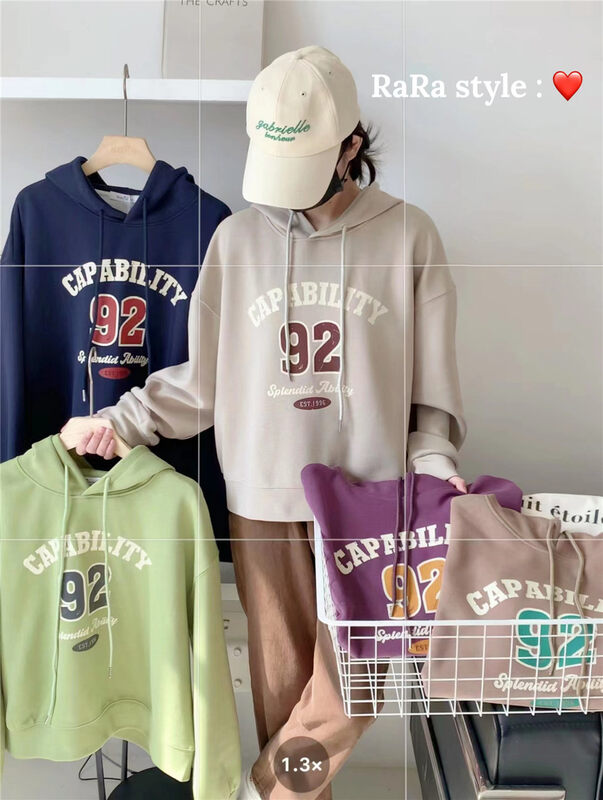 New in autumn! [RARA] hooded letter print sweatshirt 30339# LSL