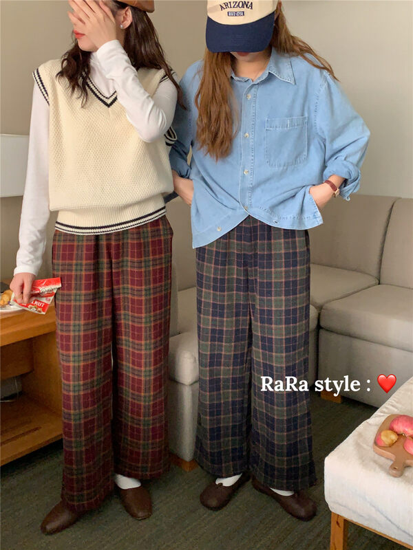 New in autumn! [RARA] Korean retro plaid casual pants YS1-531# LSL