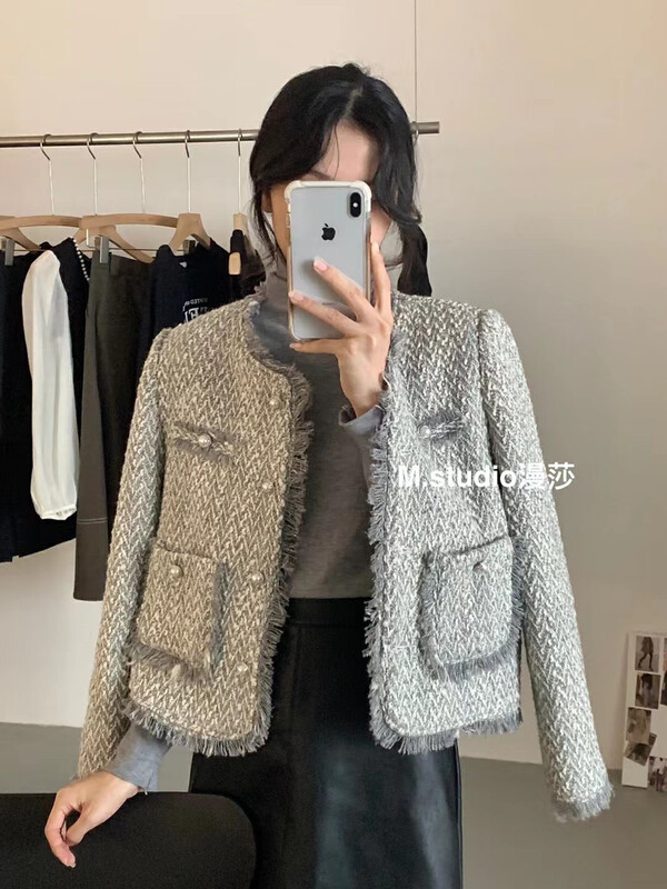 New in winter! [MSTUDIO Mansha] Fashionable lady Xiaoxiang style short coat c1125# HBX