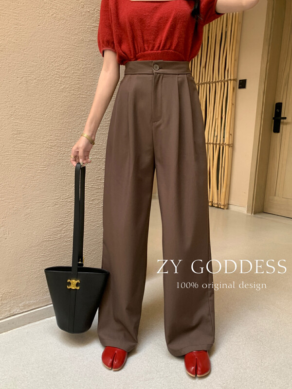[ZY] Large wide-leg mopping suit pants slimming trousers 28017-1