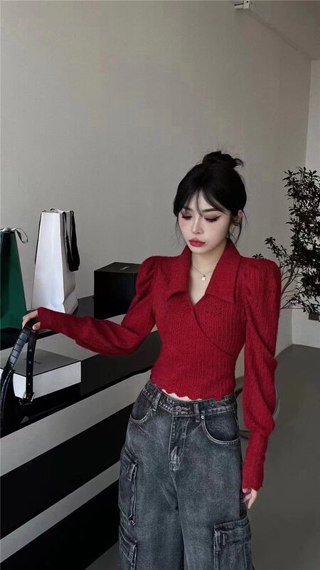 New in autumn! [Yan Zhen] lace shirt with puff sleeve design 25788# PCZ