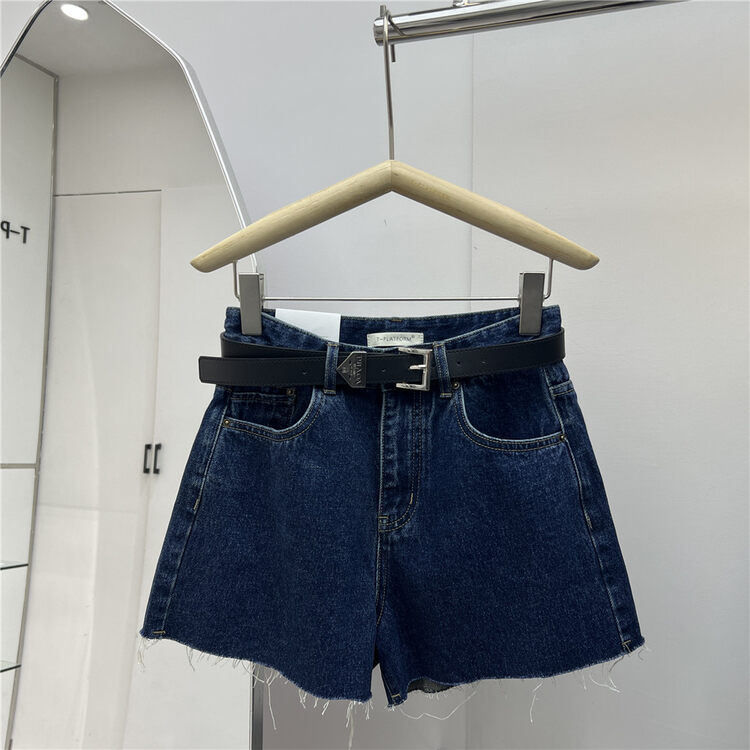 【T-PLATFORM】Simple, comfortable, casual and slim denim shorts (with belt) V8837# CQW