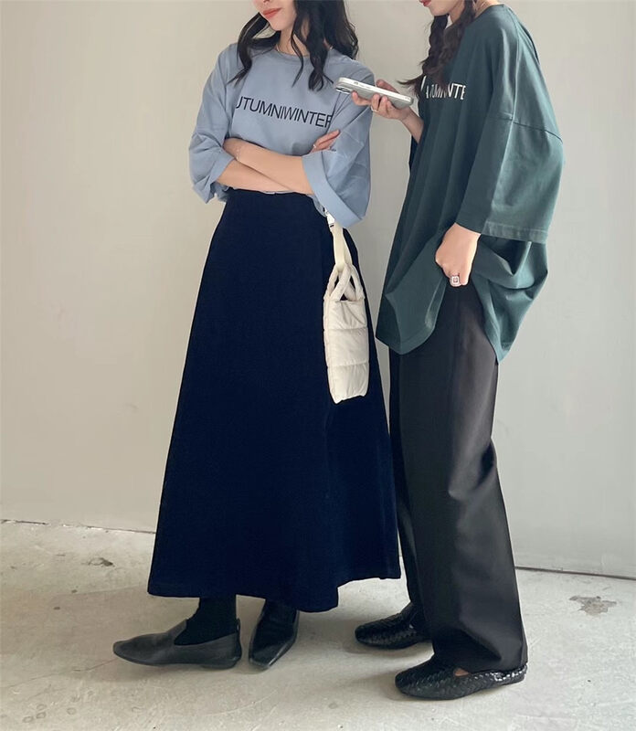 New in early spring! [SANBARA] Simple and versatile corduroy A-line skirt 9108# LSW