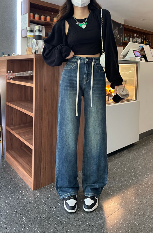 New in autumn! [Enxier] Korean version is slim and versatile retro mopping jeans K5260# FHX