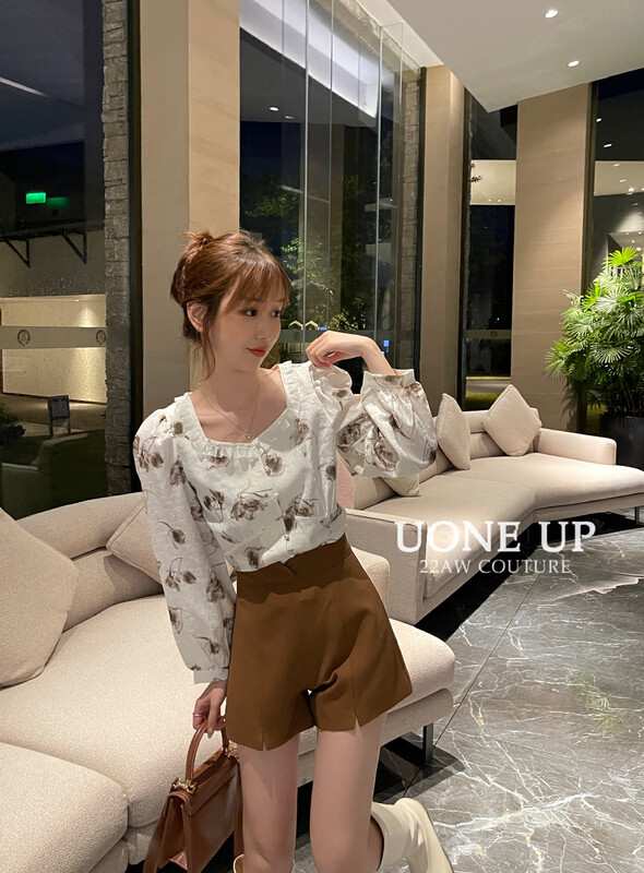 New in early autumn!【UONE】French elegant temperament single-breasted shirt 98756# LSL